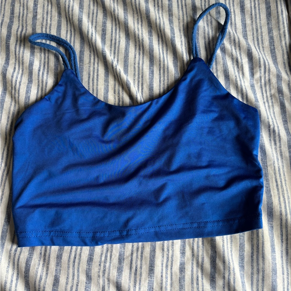 Blue Cropped Tank Top